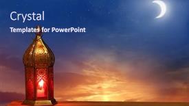  Presentation with islamic greeting eid mubarak cards - PPT theme with islamic-greeting-eid-mubarak-cards background and a ocean colored foreground