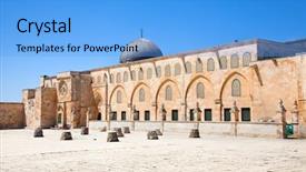  Presentation with israel - Beautiful slide deck featuring islamic history - al-aqsa mousque har ha-bayit backdrop and a light blue colored foreground