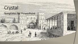  Presentation with persia - Slide deck consisting of islamic history - antique illustration shows gate background and a soft green colored foreground
