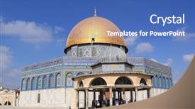  Presentation with islamic history - Slides featuring islamic history - dome of the rock al background and a teal colored foreground