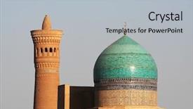  Presentation with islamic history - Cool new slides with islamic history - minaret in morocco backdrop and a light gray colored foreground