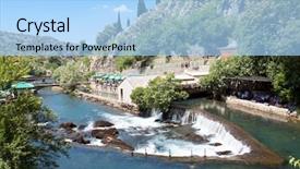  Presentation with islamic history - Colorful slide set enhanced with islamic history - waterfall on source backdrop and a light blue colored foreground