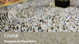  Presentation with kaaba - Colorful presentation enhanced with islamic holy place kaaba backdrop and a gray colored foreground