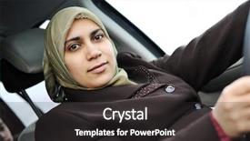  Presentation with islamic law - PPT layouts featuring islamic law - arabic muslim woman driving car background and a dark gray colored foreground
