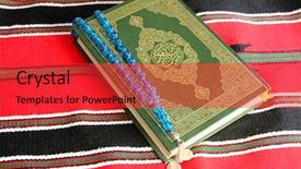 Presentation with quran - PPT theme having islamic law - holy quran background and a red colored foreground