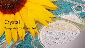 Presentation with rose flower - Cool new presentation theme with islamic law - rose flower put on holy backdrop and a gold colored foreground