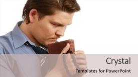  Presentation with islamic law - Colorful PPT theme enhanced with islamic law - young businessman praying isolated backdrop and a soft green colored foreground