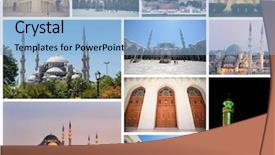  Presentation with jama masjid largest muslim mosque - Audience pleasing presentation theme consisting of islamic saint - collage with beautiful mosques backdrop and a light blue colored foreground