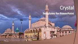  Presentation with mosque - Amazing slide set having islamic saint - mevlana museum and selimiye mosque backdrop and a gray colored foreground
