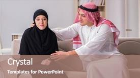  Presentation with pair - Slide set with islamic saint - pair of arab man background and a coral colored foreground