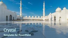  Presentation with zayed - PPT theme consisting of islamic saint - sheikh zayed mosque in abu background and a ocean colored foreground