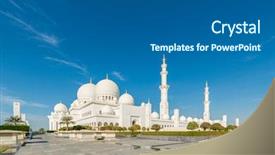  Presentation with abu dhabi - PPT layouts enhanced with islamic saint - sheikh zayed mosque in abu background and a gray colored foreground