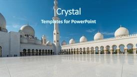  Presentation with abu dhabi - Presentation design featuring islamic saint - sheikh zayed mosque in abu background and a ocean colored foreground