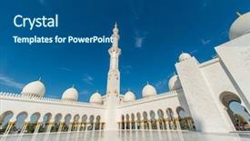  Presentation with abu dhabi - Colorful PPT layouts enhanced with islamic saint - sheikh zayed mosque in abu backdrop and a  colored foreground