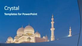 Presentation with zayed - PPT layouts having islamic saint - sheikh zayed mosque in abu background and a ocean colored foreground