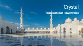  Presentation with abu dhabi - Presentation theme featuring islamic saint - sheikh zayed mosque in abu background and a ocean colored foreground