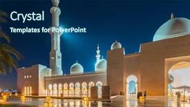  Presentation with zayed - Presentation design with islamic saint - sheikh zayed mosque in abu background and a navy blue colored foreground