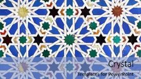  Presentation with islamic tiles - PPT layouts featuring islamic spain - moorish ceramic tiles background and a teal colored foreground