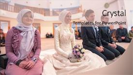  Presentation with islamic muslim - Colorful presentation theme enhanced with islamic wedding ceremony at mosque backdrop and a lemonade colored foreground