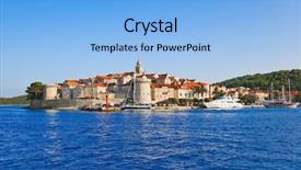  Presentation with croatia - Amazing presentation theme having sunset island - town korcula at croatia backdrop and a  colored foreground