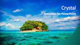  Presentation with turkey style travel - Cool new PPT layouts with island and long-tail boat backdrop and a cobalt blue colored foreground