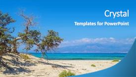  Presentation with crete island - PPT theme consisting of the most beautiful uninhabited background and a teal colored foreground