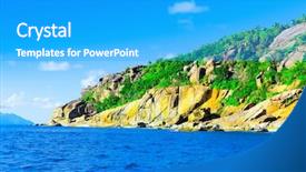  Presentation with heat - Beautiful slide set featuring island beauty nature backdrop and a cyan colored foreground