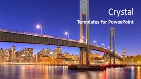  Presentation with harlem - Slide deck with island bridge crossing the harlem background and a navy blue colored foreground