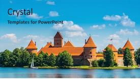  Presentation with english castle - Audience pleasing presentation design consisting of blank newspaper with copy space backdrop and a tawny brown colored foreground.