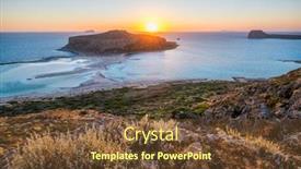  Presentation with crete island - Theme featuring island-gramvousa-and-the-beautiful background and a tawny brown colored foreground