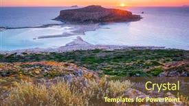 Presentation with crete island - Beautiful presentation theme featuring island-gramvousa-and-the-beautiful backdrop and a tawny brown colored foreground