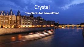  Presentation with boat river - Beautiful presentation theme featuring island il de la cite backdrop and a cobalt blue colored foreground