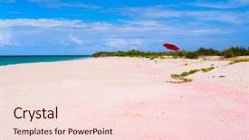  Presentation with pink sky - Slide deck enhanced with island in caribbean with pink background and a  colored foreground