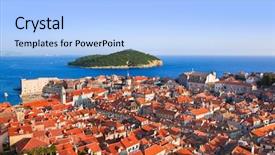  Presentation with dubrovnik - Colorful slide deck enhanced with island in croatia - abstact backdrop and a light blue colored foreground