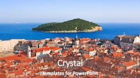  Presentation with dubrovnik - Audience pleasing presentation theme consisting of island in croatia - abstact backdrop and a red colored foreground
