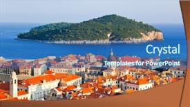  Presentation with dubrovnik - Slides enhanced with island in croatia - abstact background and a ocean colored foreground
