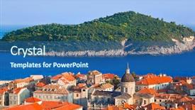  Presentation with dubrovnik - Presentation theme consisting of island in croatia - abstact background and a ocean colored foreground