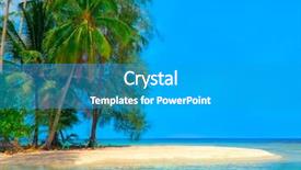  Presentation with plants - Beautiful presentation theme featuring island in the sea backdrop and a  colored foreground