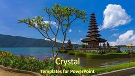  Presentation with bali temple - Theme enhanced with island indonesia - travel and architecture background and a tawny brown colored foreground