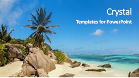  Presentation with paradise island - Beautiful PPT layouts featuring island la digue anse source backdrop and a  colored foreground