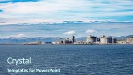  Presentation with nireal processing plant - Audience pleasing slide set consisting of island muolkkut northern norway gas backdrop and a ocean colored foreground