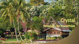  Presentation with batak - Slide set enhanced with island near lake toba indonesia background and a tawny brown colored foreground