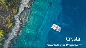  Presentation with next - Presentation theme having island ocean and sea background and a ocean colored foreground