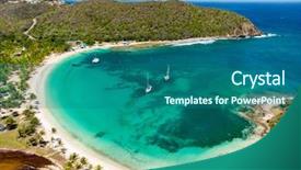  Presentation with tropical top view summer botanical - Amazing presentation theme having island of mayreau and turquoise backdrop and a ocean colored foreground