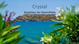  Presentation with crete island - Audience pleasing PPT layouts consisting of island-of-spinalonga-crete-greece backdrop and a light blue colored foreground
