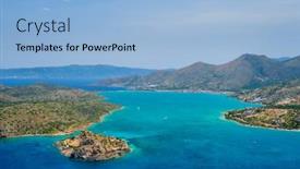  Presentation with crete island - PPT theme with island-of-spinalonga-with-old background and a light blue colored foreground