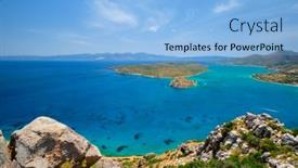  Presentation with crete island - Amazing presentation design having island-of-spinalonga-with-old backdrop and a light blue colored foreground