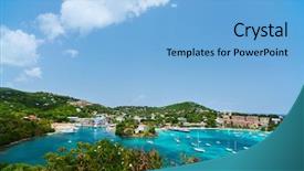  Presentation with caribbean - Cool new slide set with island of st john backdrop and a light blue colored foreground