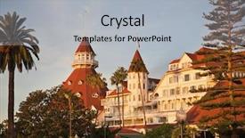  Presentation with island resort - Cool new PPT theme with island outside of san diego backdrop and a light gray colored foreground