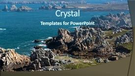  Presentation with rocky - Colorful slide deck enhanced with island rocky coastline in brittany backdrop and a ocean colored foreground